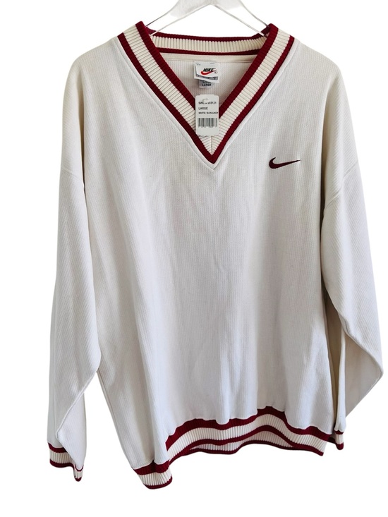 Nike Other - Vintage Nike Men's V-Neck Sweater with Red Trim